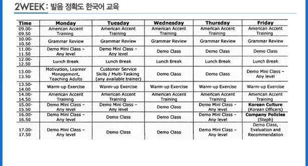 2 WEEK : 발음 정확도 한국어 교육